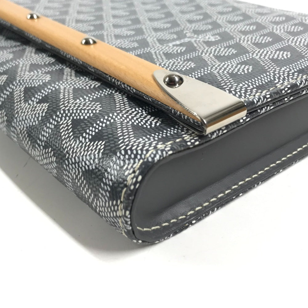 GOYARD Monte Carlo Bag, Flap Handbag, Pouch, Clutch Leather, Men's/Women's, Gray, Like New — Like New