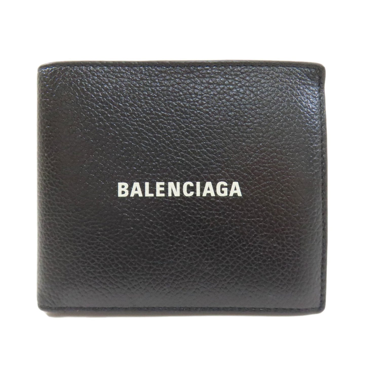 Balenciaga 594315 Logo Bifold Wallet in Calfskin Leather for Women
