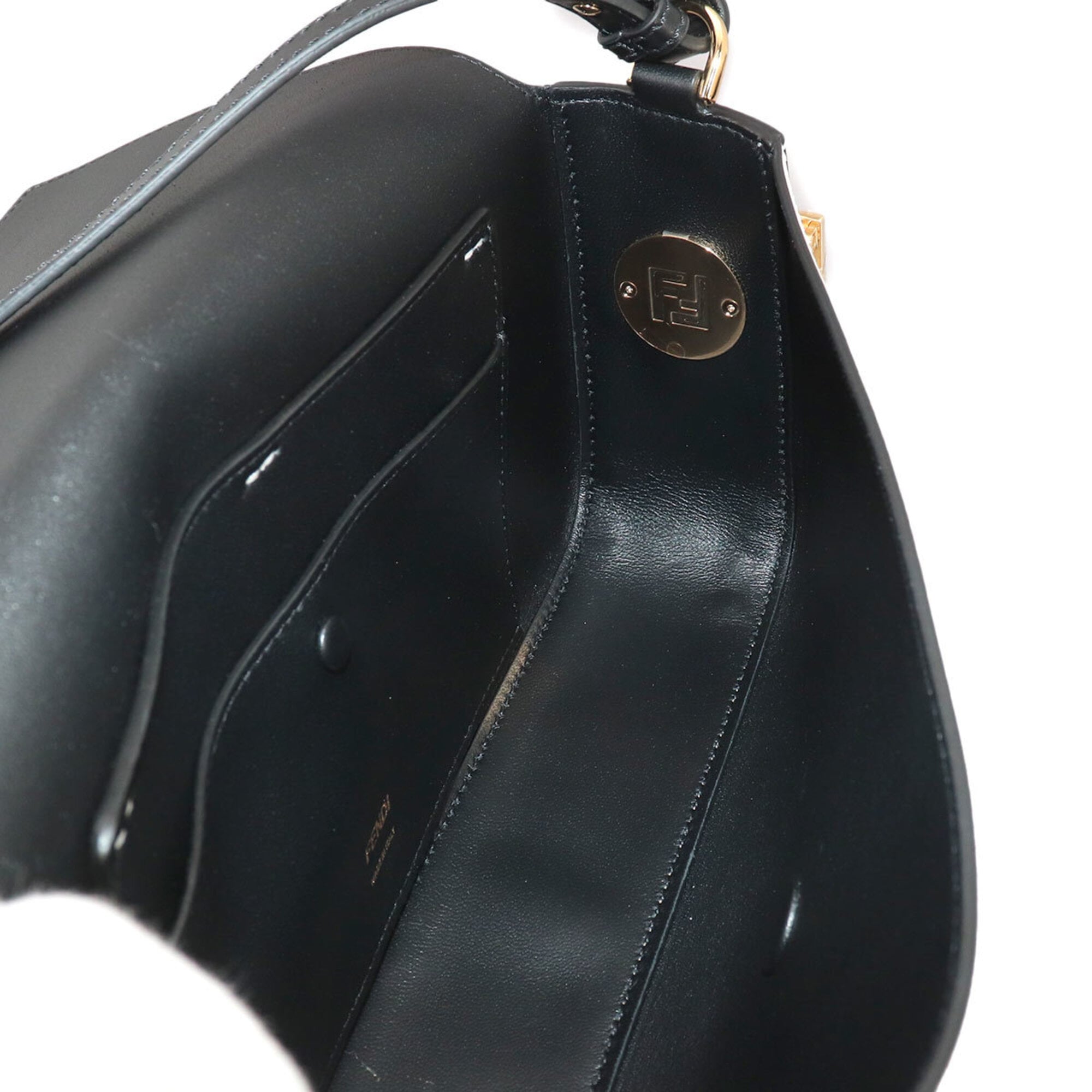 Fendi Bucket Twist 2-way Hand/Shoulder Handbag, Leather, White/Black, 8BR821, Gold Hardware — New - Store Return