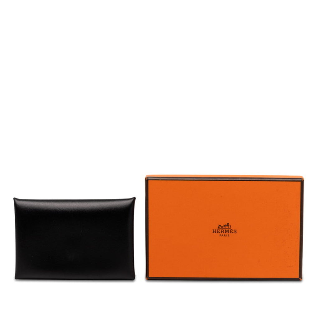 Hermès Calvi Wallet/Coin Purse Black Box Calf Leather Women's HERMES