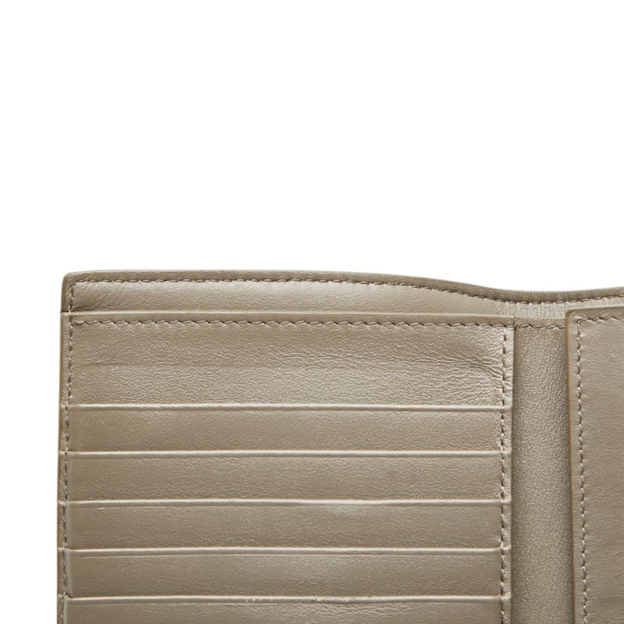 Celine Medium Strap Wallet, Bifold Beige, Blue Leather, Women's, CELINE