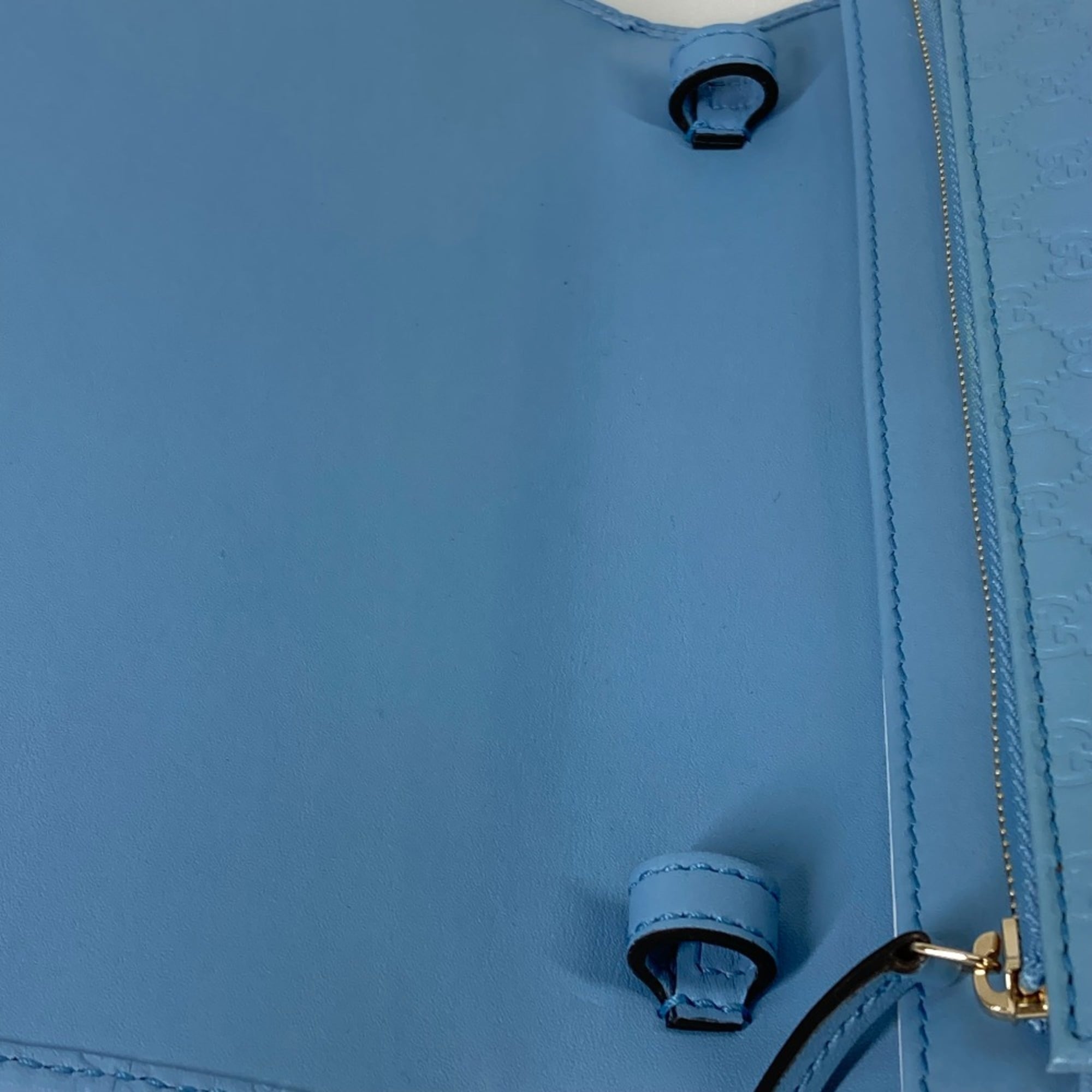 Gucci 466507 Micro Guccissima Bifold Long Wallet Crossbody Bag 3WAY Shoulder Bag blue — Like New