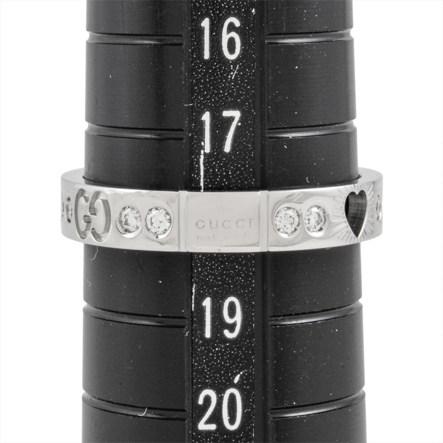 Gucci Icon Heart Ring #19 White Gold Unisex