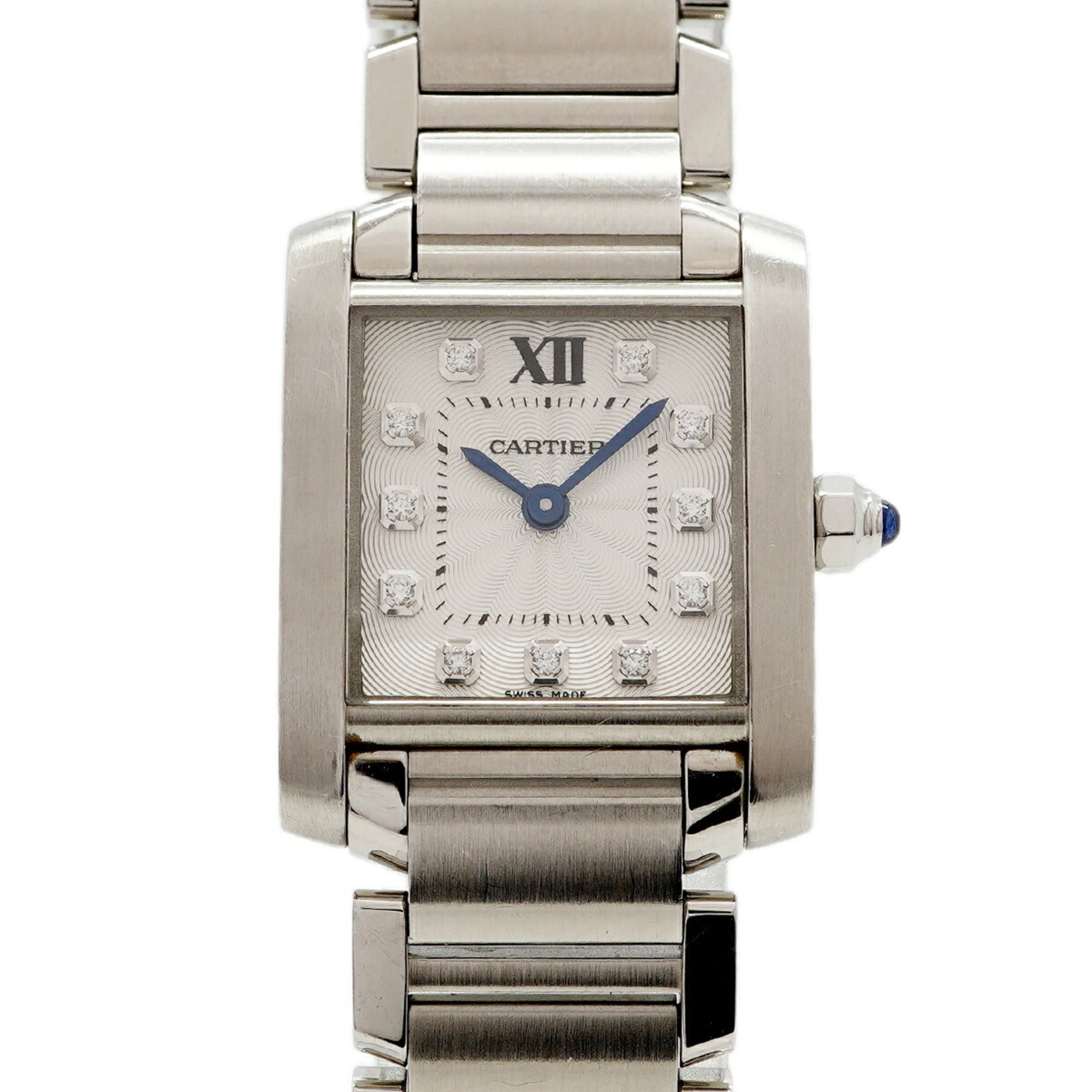 Cartier Tank Française SM Diamond WE110006 Silver Dial Women's Watch — Good