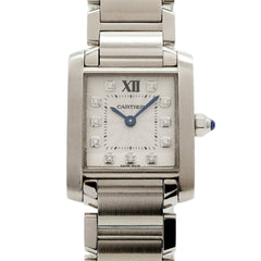 Cartier Tank Française SM Diamond WE110006 Silver Dial Women's Watch — Good