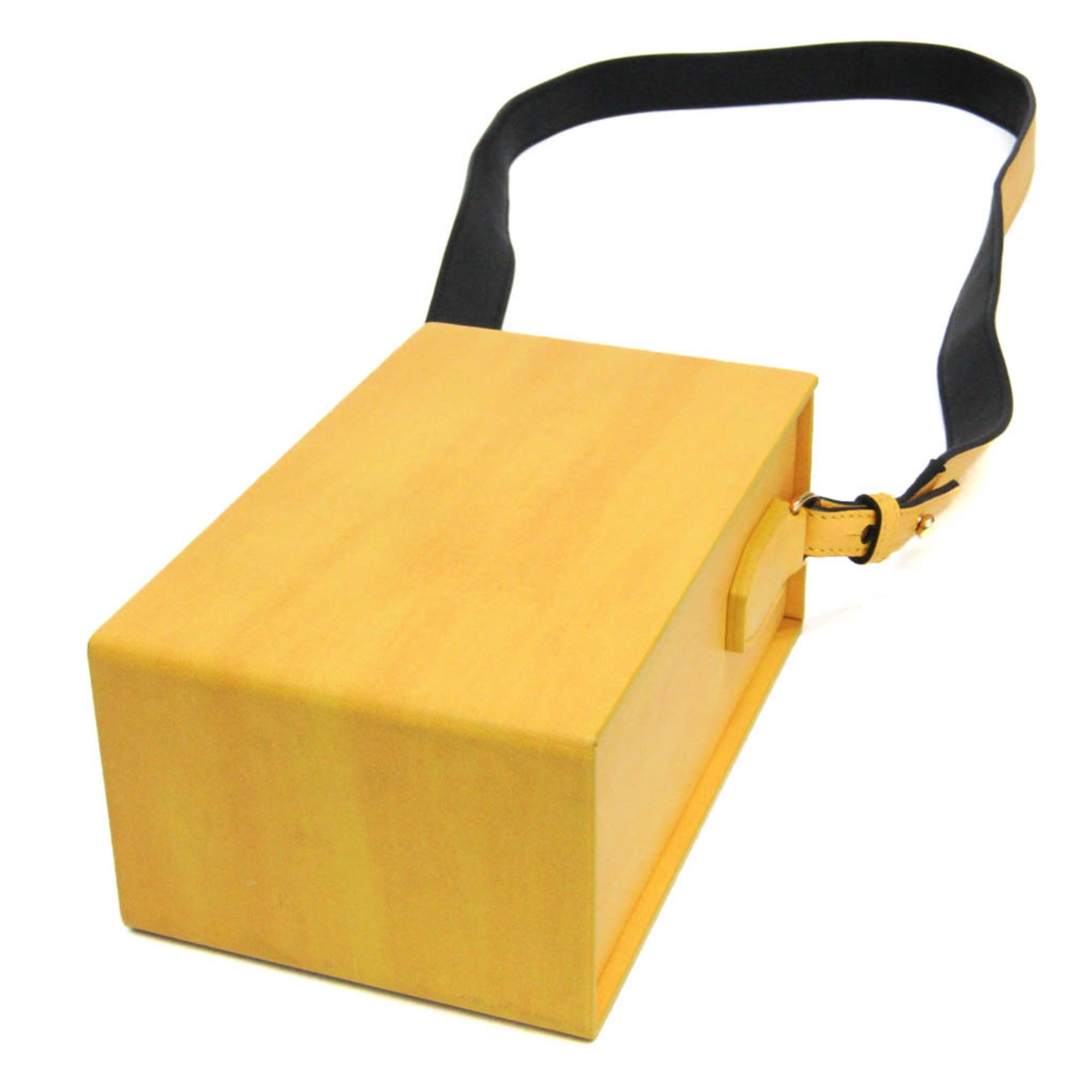 Fendi Box 7VA519 Women's Leather Shoulder Bag Yellow