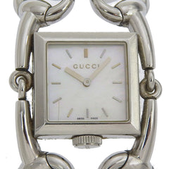 Gucci Signoria Watch, 116.3mm, Stainless Steel, Quartz Movement, Analog Display, White Shell Dial, Women's — Good