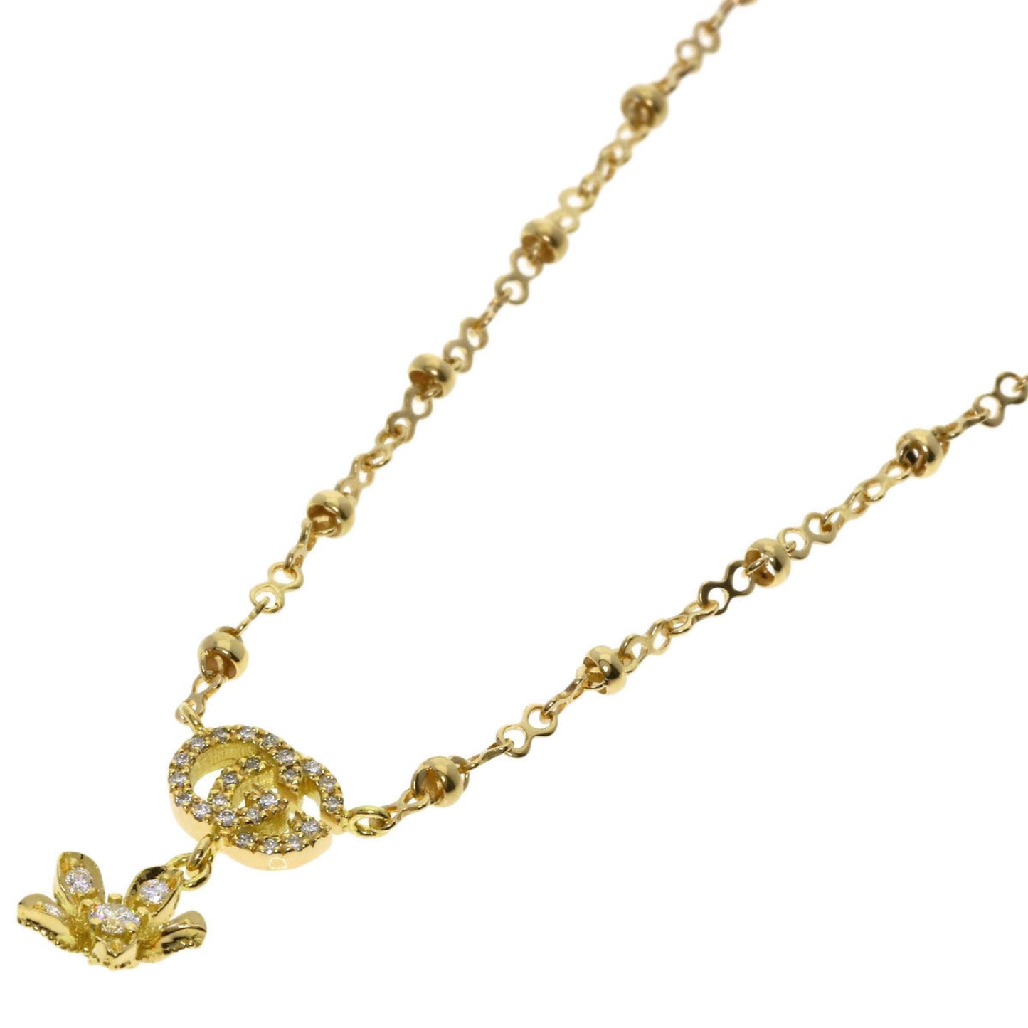 Gucci GG Flora Diamond Necklace in 18K Yellow Gold for Women