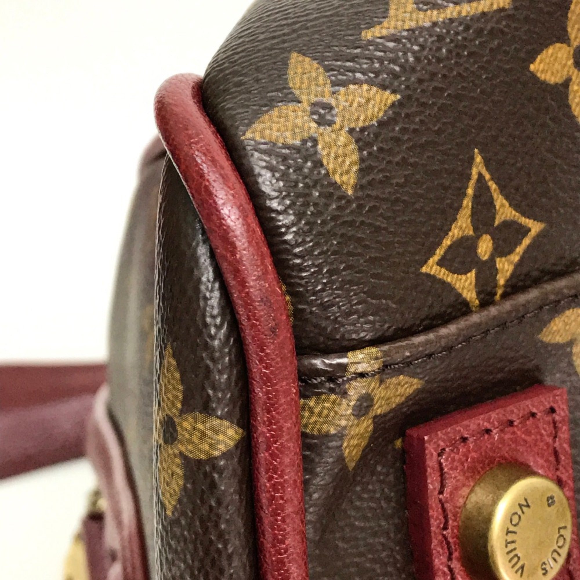 Louis Vuitton M40802 Monogram Mini Duffle Bag Hand Bag Bordeaux Dark brown Bordeaux — Like New