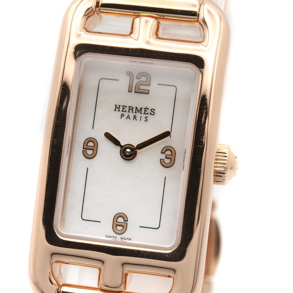 Hermes Nantucket PM 29mm Watch, 18K Pink Gold (PG), Women's, White/White Shell, NA2.170 — Very Good