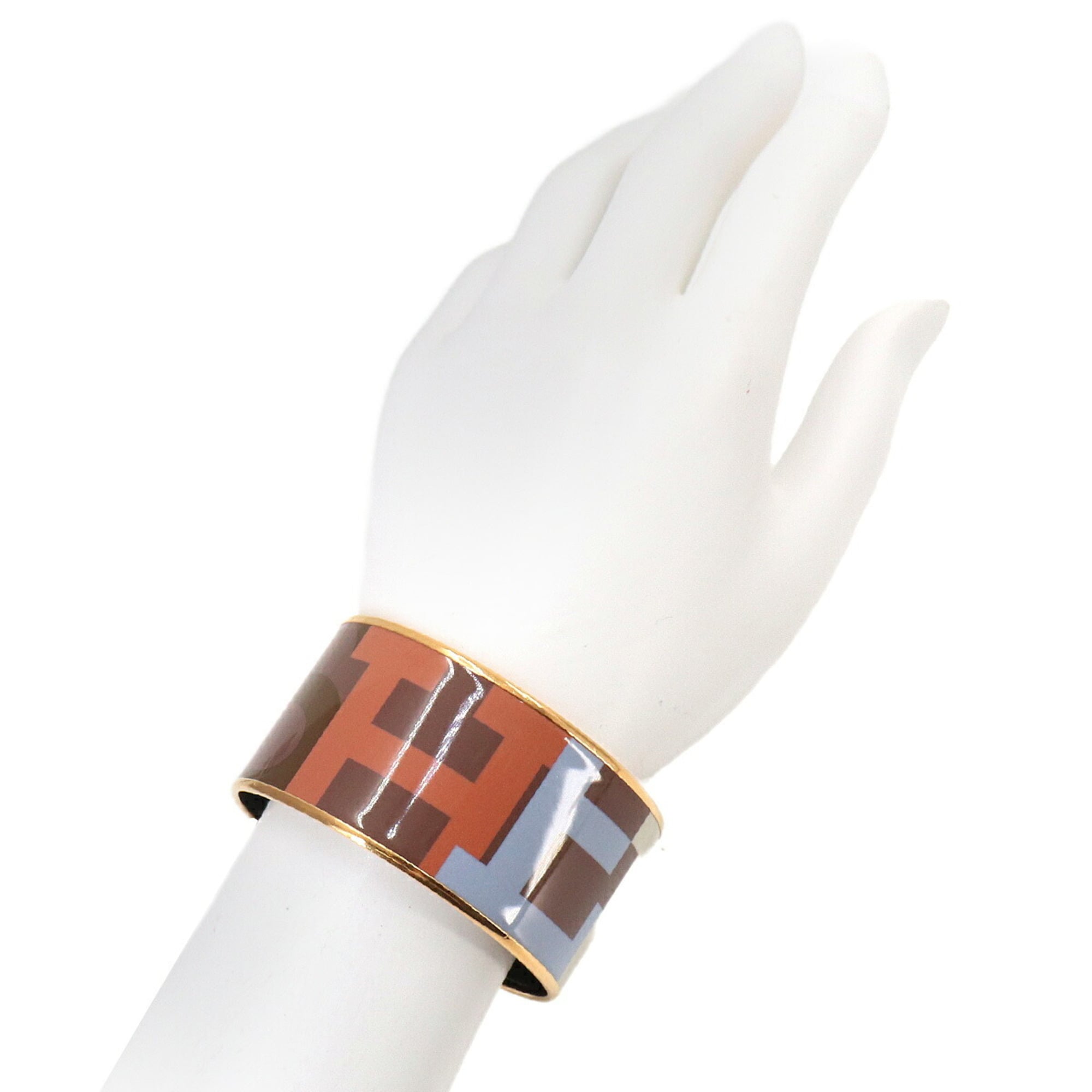 Hermes HERMES Email TGM Bangle Bracelet Brown Gold — New - Store Return