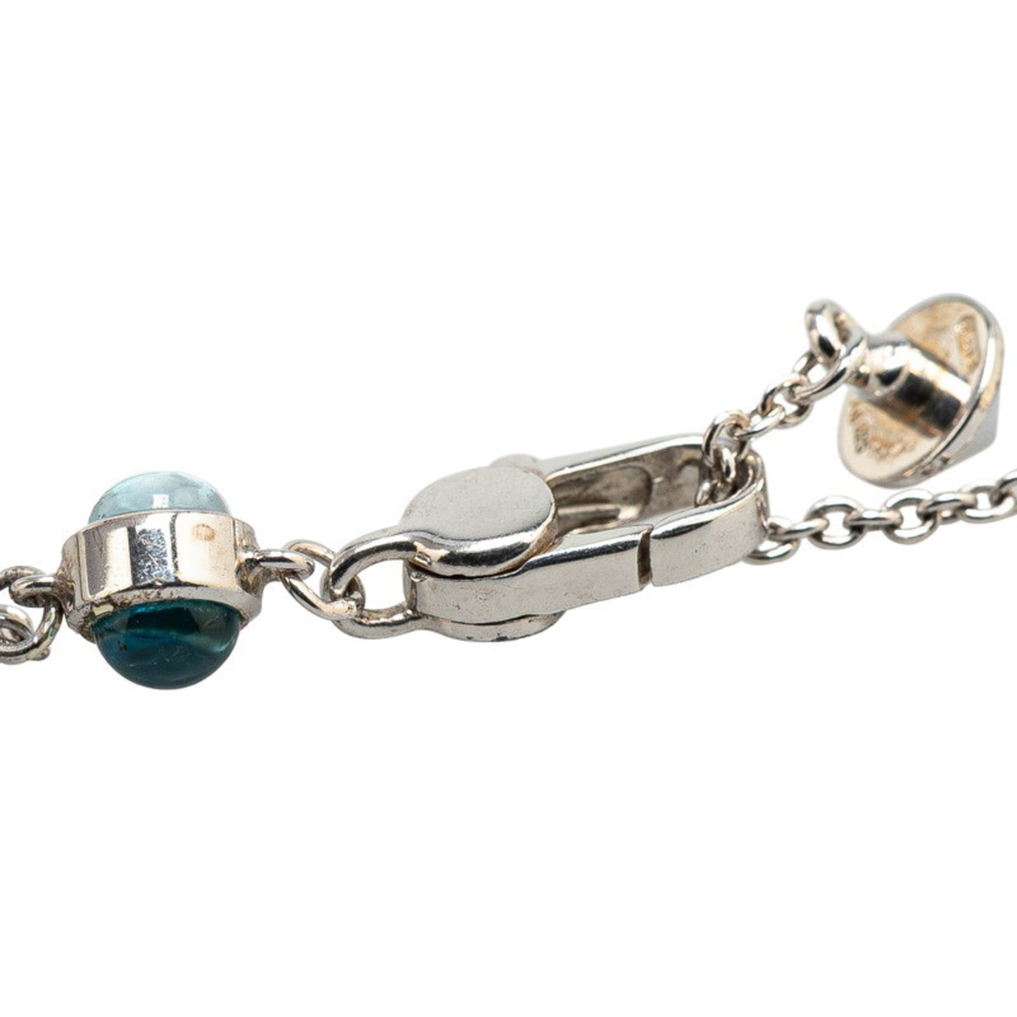 Gucci Heart Stud Rhinestone Necklace in Silver Metal for Women