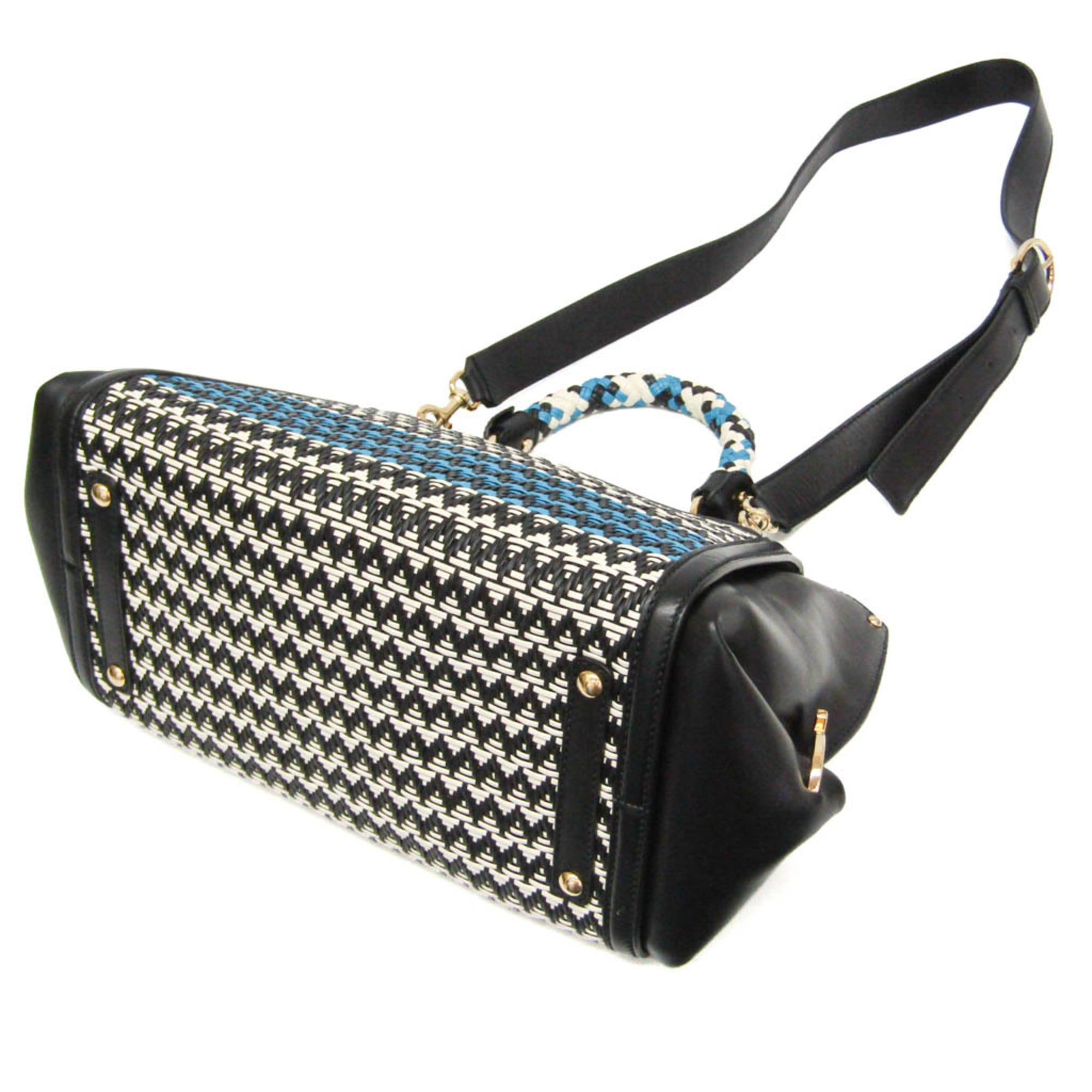 Salvatore Ferragamo Gancini Sophia DH-21 G175 Women's Leather Handbag,Shoulder Bag Black,Blue,White — Like New