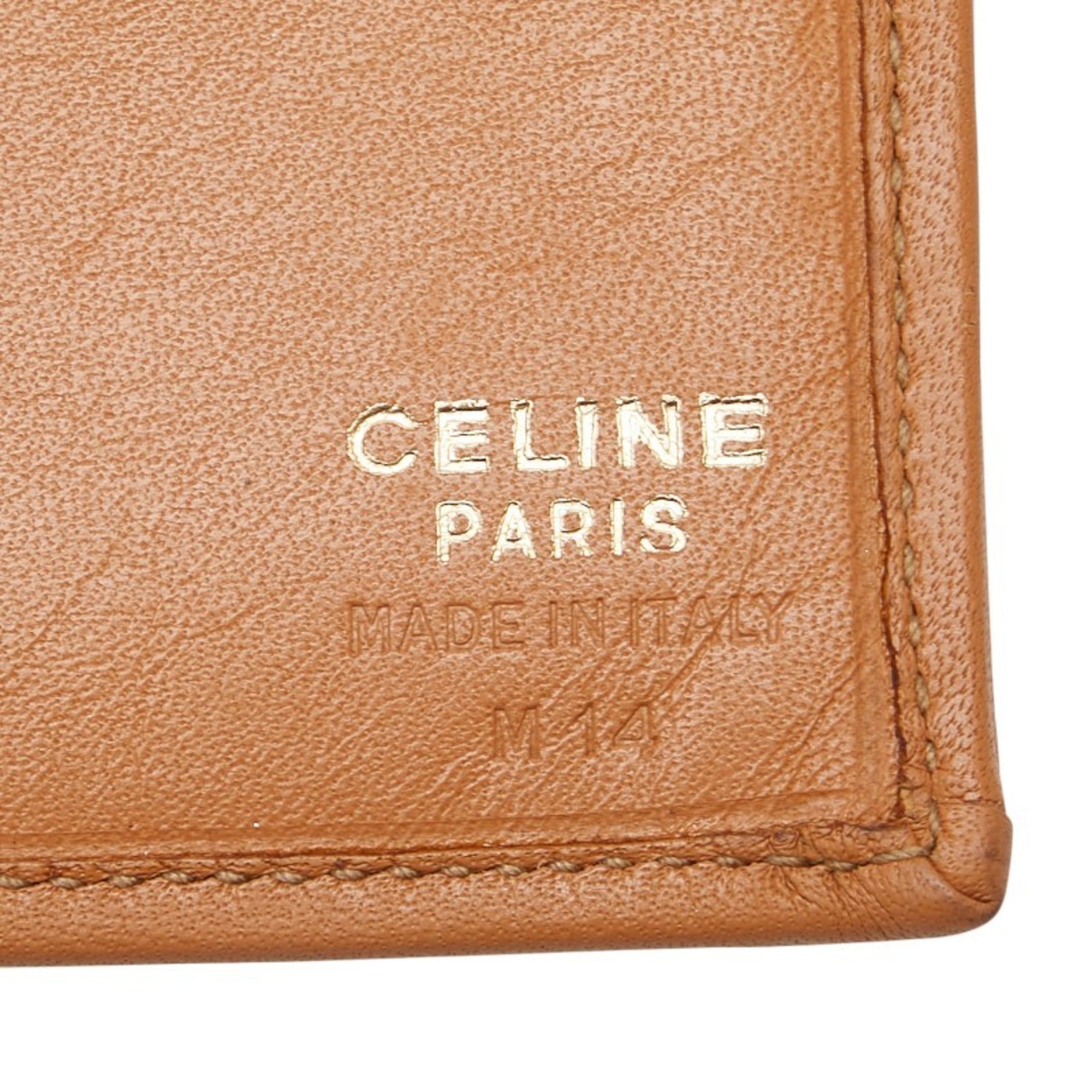 Celine Macadam Long Wallet Brown Leather Women's CELINE