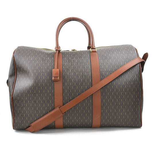 Saint Laurent Boston bag, coated canvas, leather, brown, for men and women, 582141, 90065g