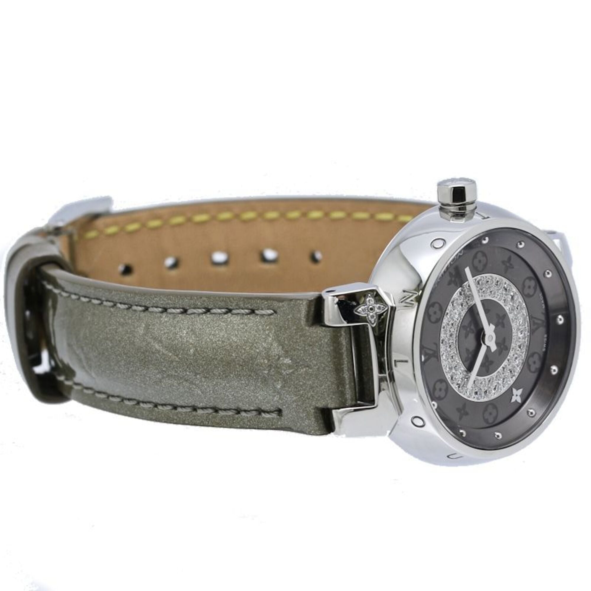 LOUIS VUITTON Tambour Disc PM Diamond Q12MU0 Women's Watch 40564 — Very Good