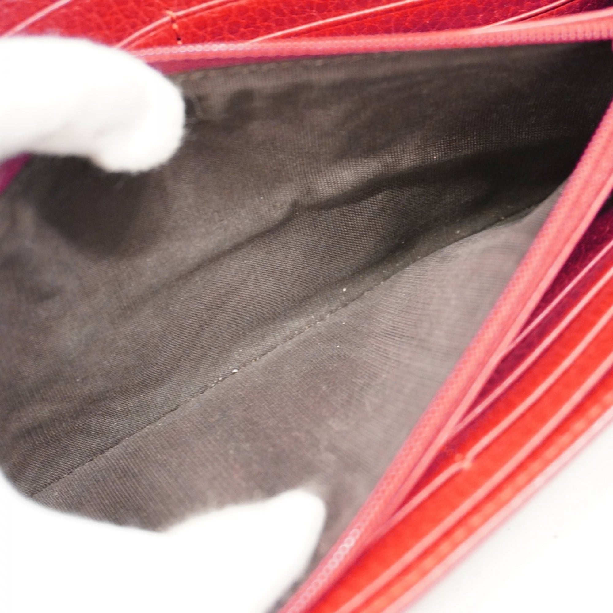 Gucci GG Marmont Long Wallet 456116 Leather Red Women's