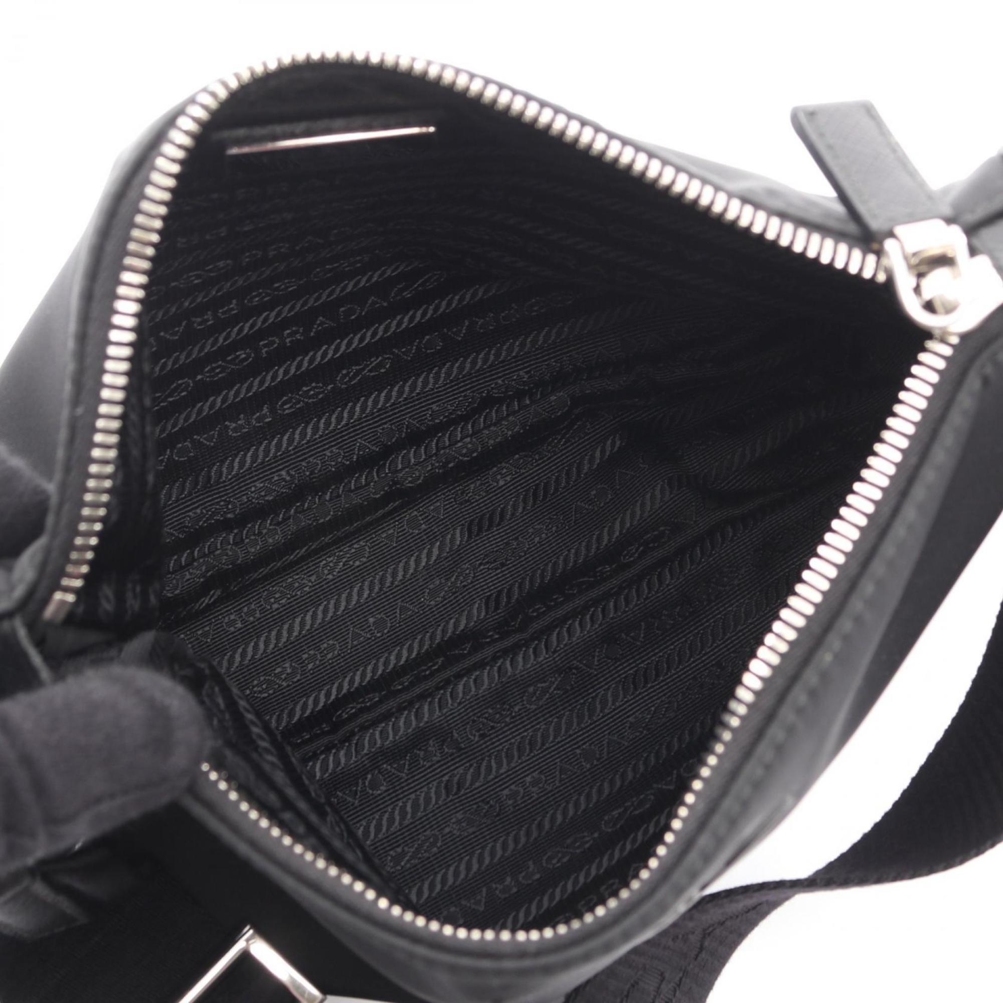 Prada Shoulder Bag in Nylon and Saffiano Leather, Black, for Men Women, 2VH113