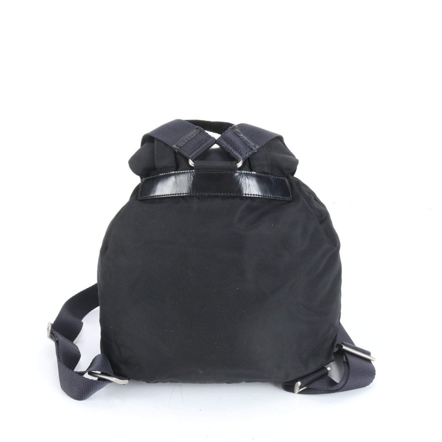 Prada Tessuto nylon and leather backpack with triangle logo, black, for women