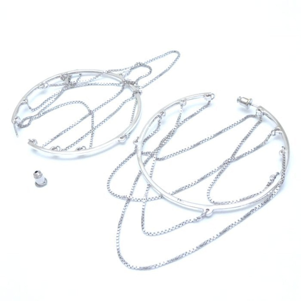 Christian Dior hoop chain earrings in 925 silver (292968)