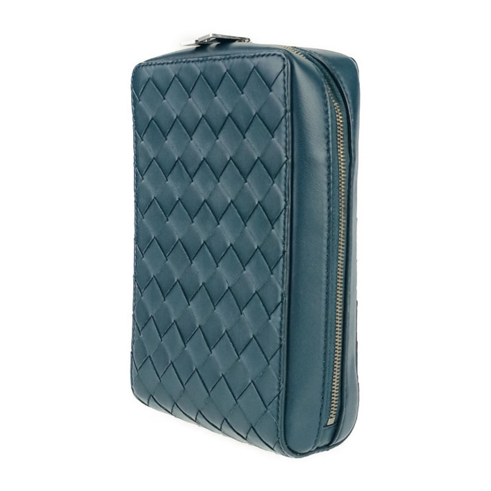 BOTTEGA VENETA Intrecciato Small The Valve Shoulder/Crossbody Bag 592692 VO0BI Blue Leather for Men and Women — Like New