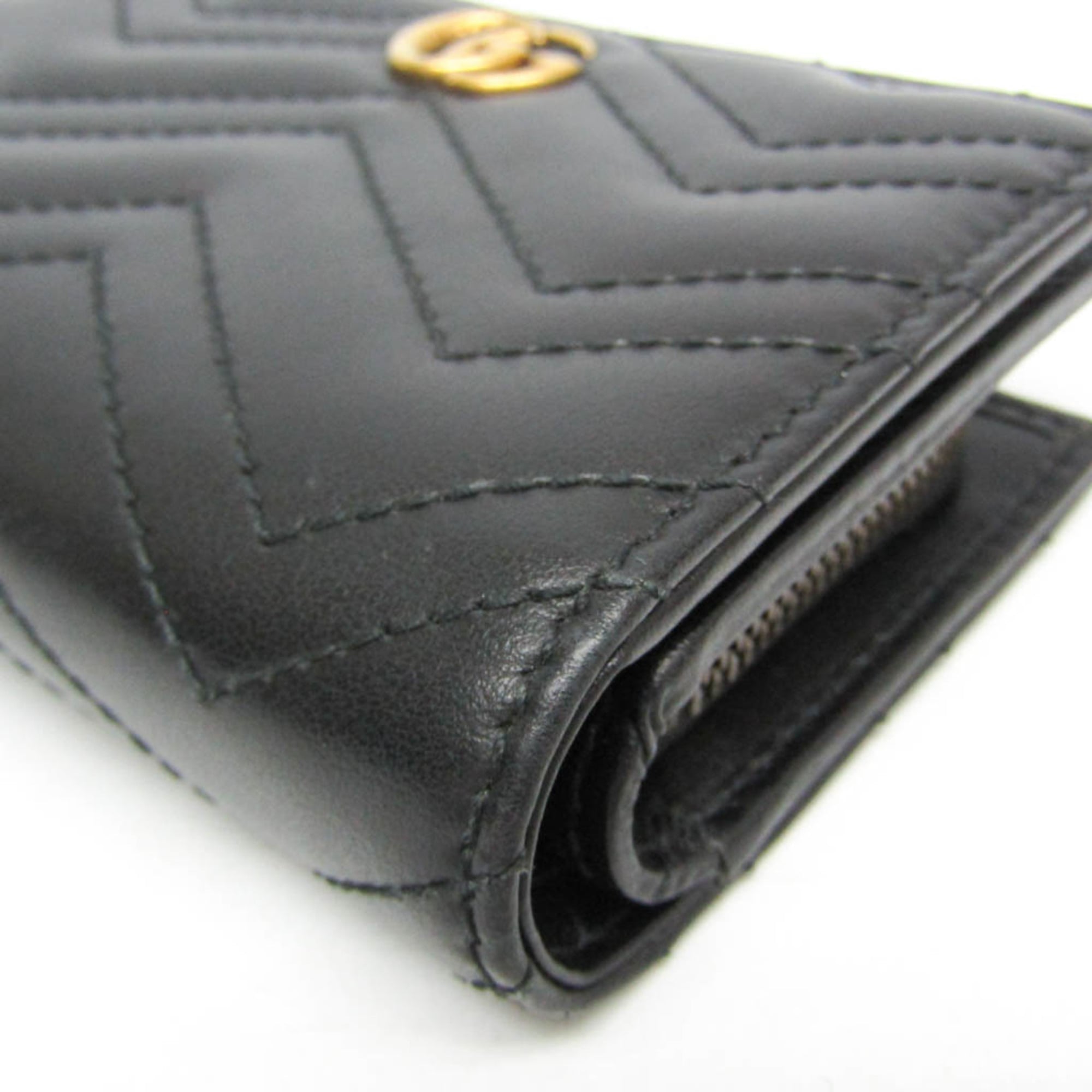 Gucci GG Marmont 773427 Women's Leather Wallet (bi-fold) Black