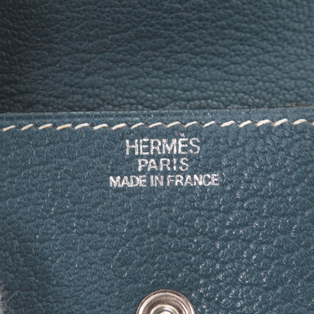 Excellent condition Hermès Le Vingt Quatre Chevre wallet with silver hardware, H stamp (2004), blue, 1208 HERMES