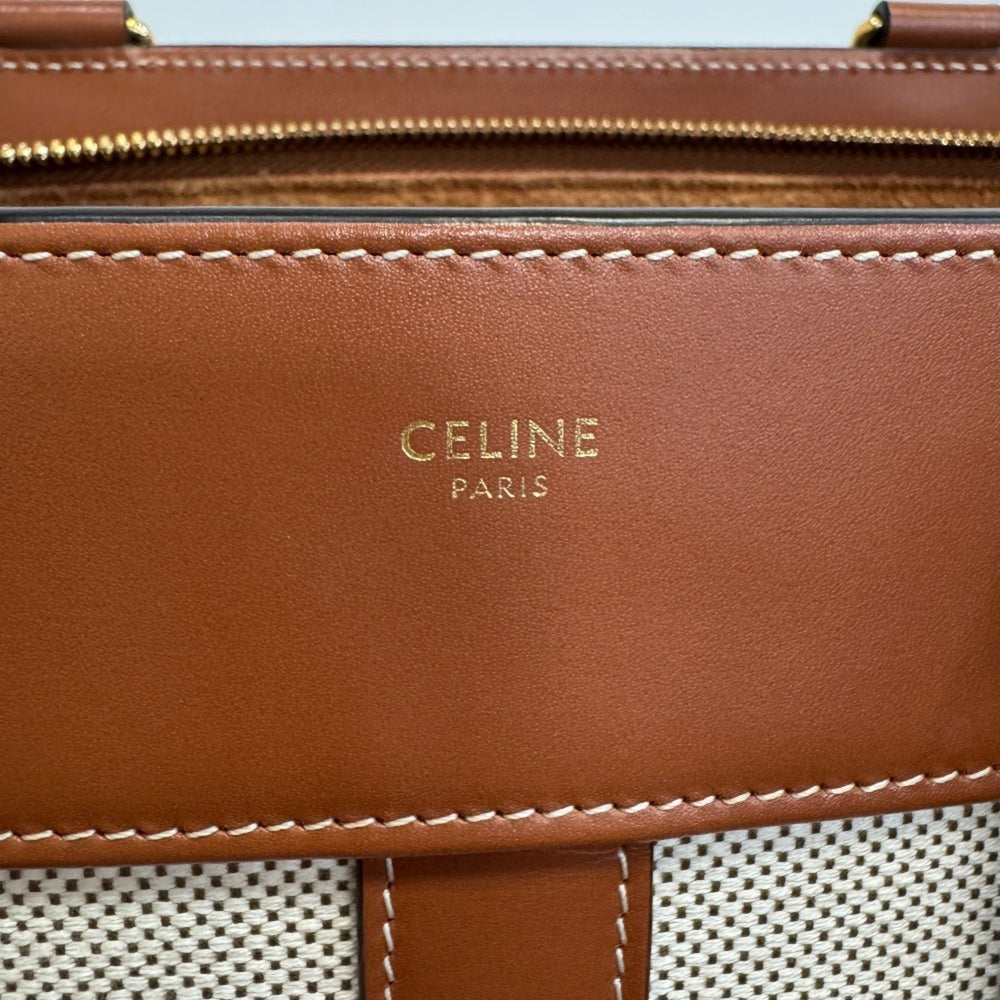 CELINE Cabas de France 2-way Handbag/Shoulder Bag with Leather Trim, Beige — New - Store Return