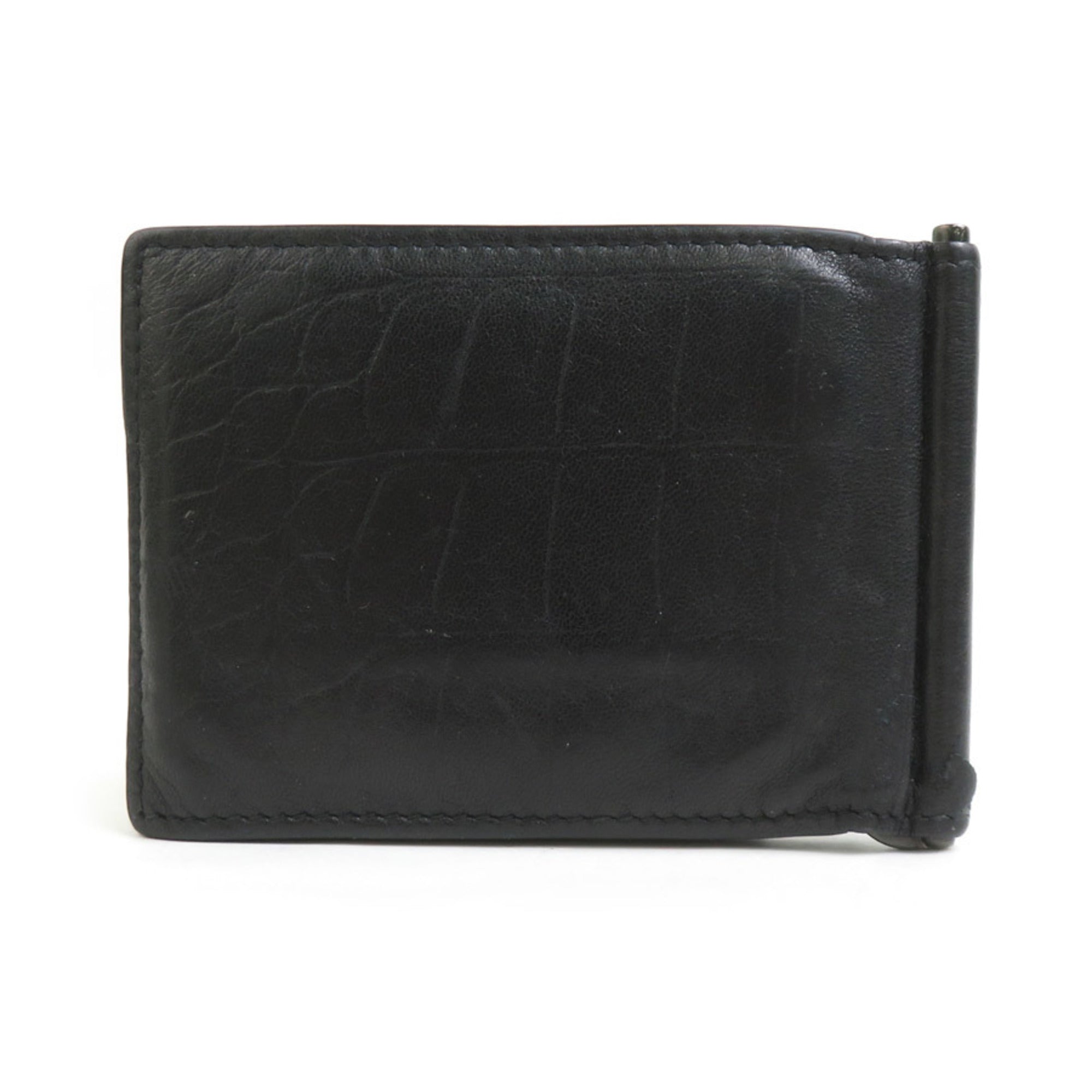 BALENCIAGA Billfold Wallet Leather Black Men's 601346 r10611a