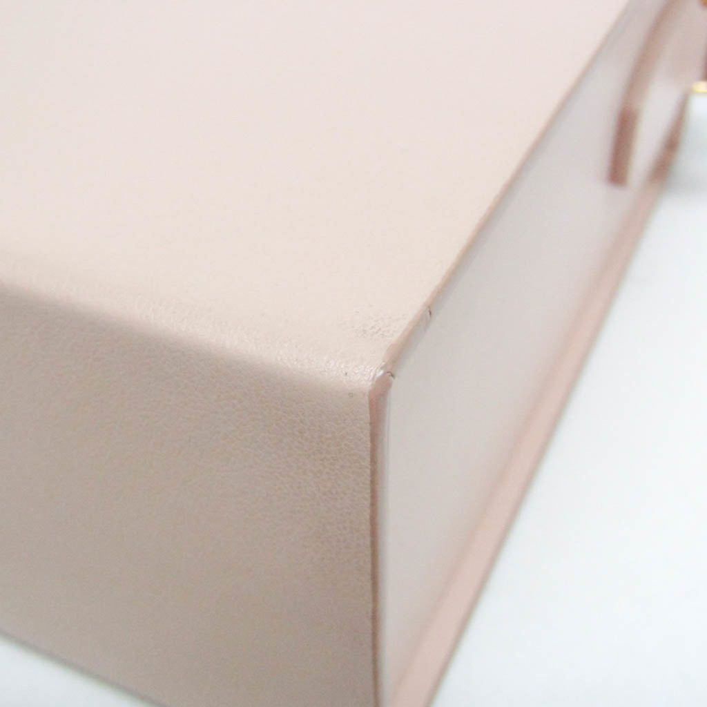 Fendi Box 8BT339 Women's Leather Shoulder Bag Pink