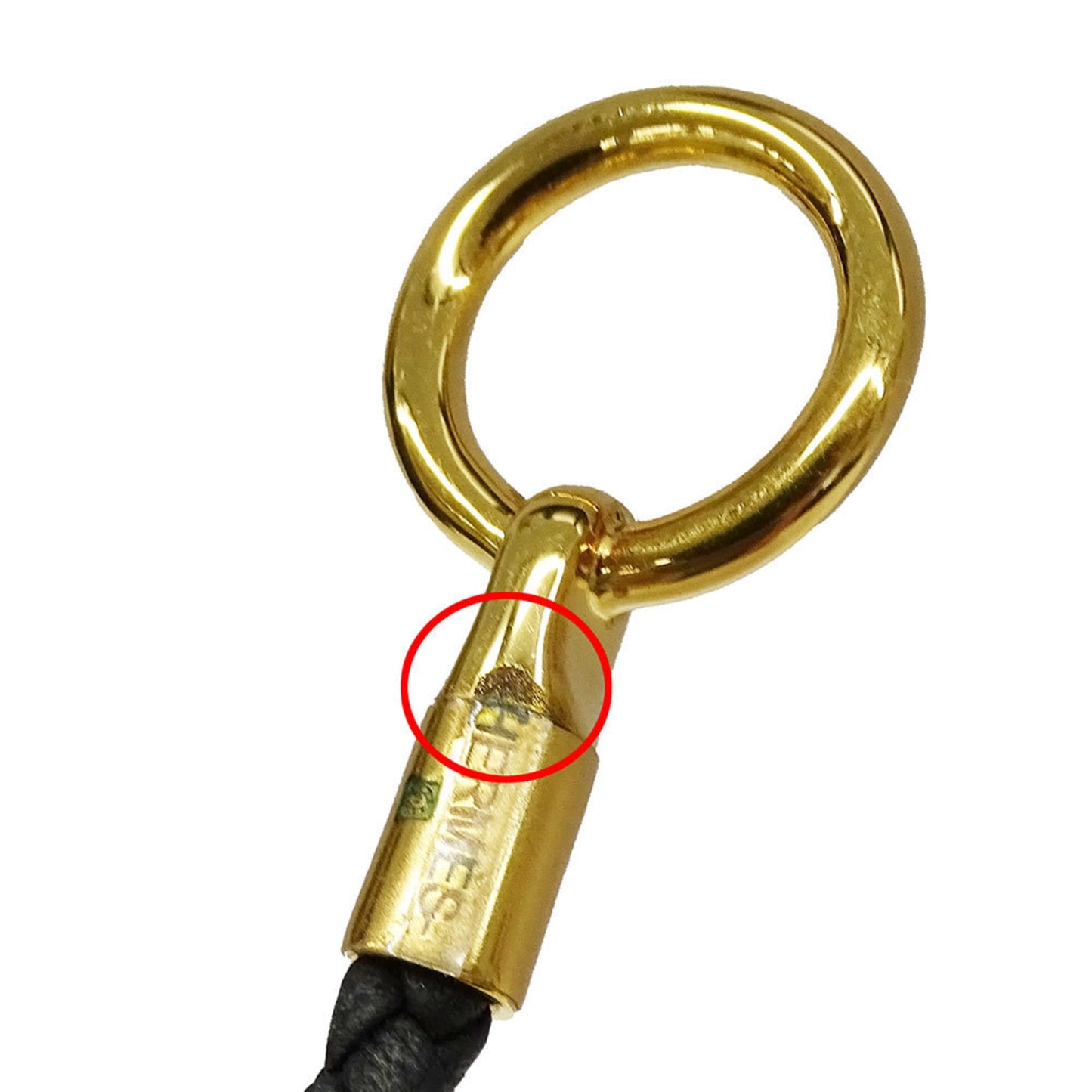 Hermes Hermès Women's Leather Bracelet in Black Grennan with Gold Hardware, Size 16.5cm, Slim Fit