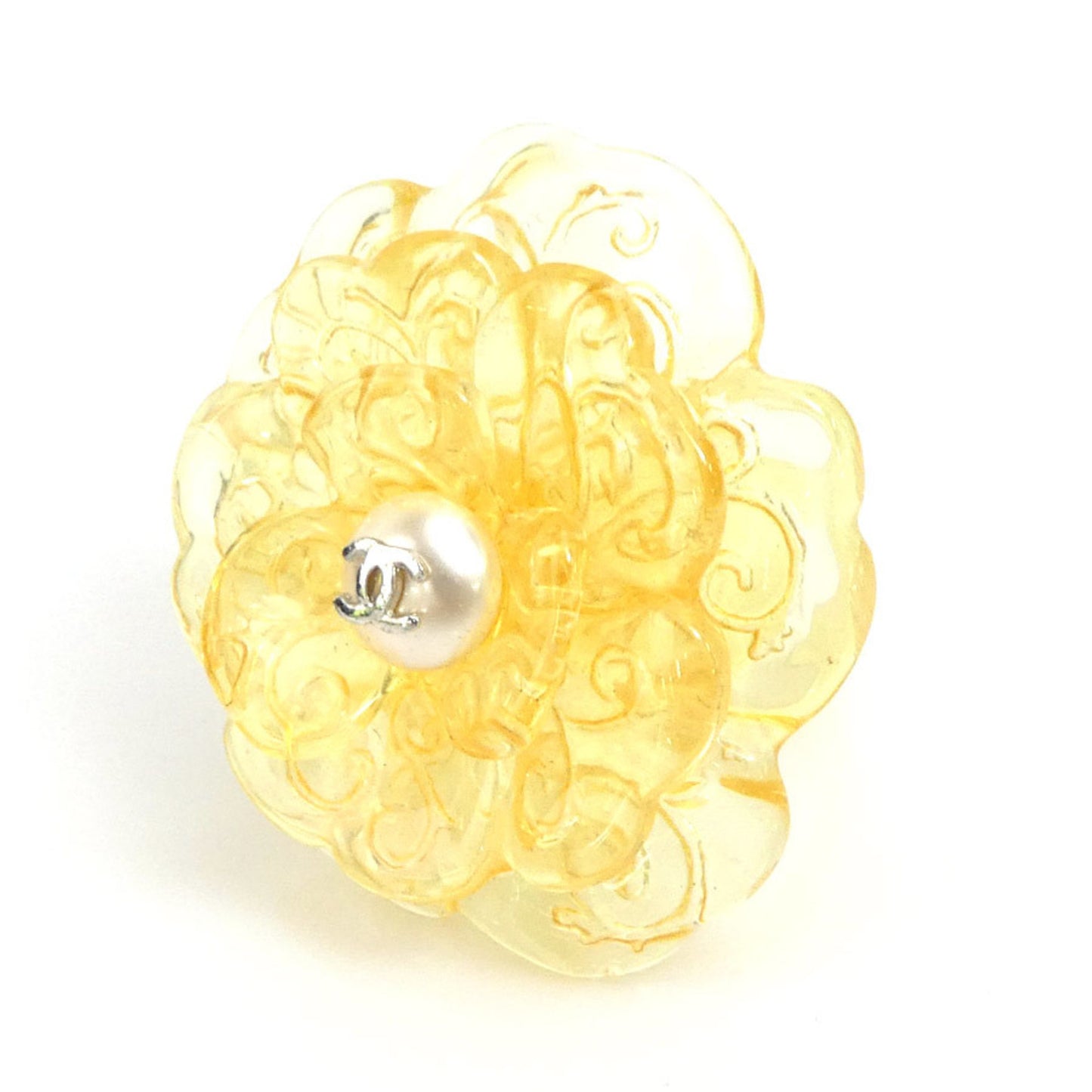 CHANEL Ring, Resin/Faux Pearl, Clear, Women's, Size 12, H30248F