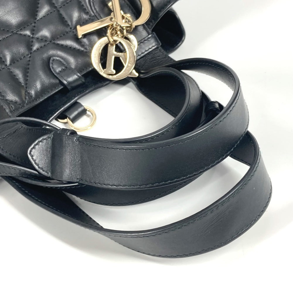 Christian Dior Dior M2821OSHJ 2WAY Bag Toujour Medium Tote Handbag with Pouch Shoulder Calfskin Women's Black — Like New