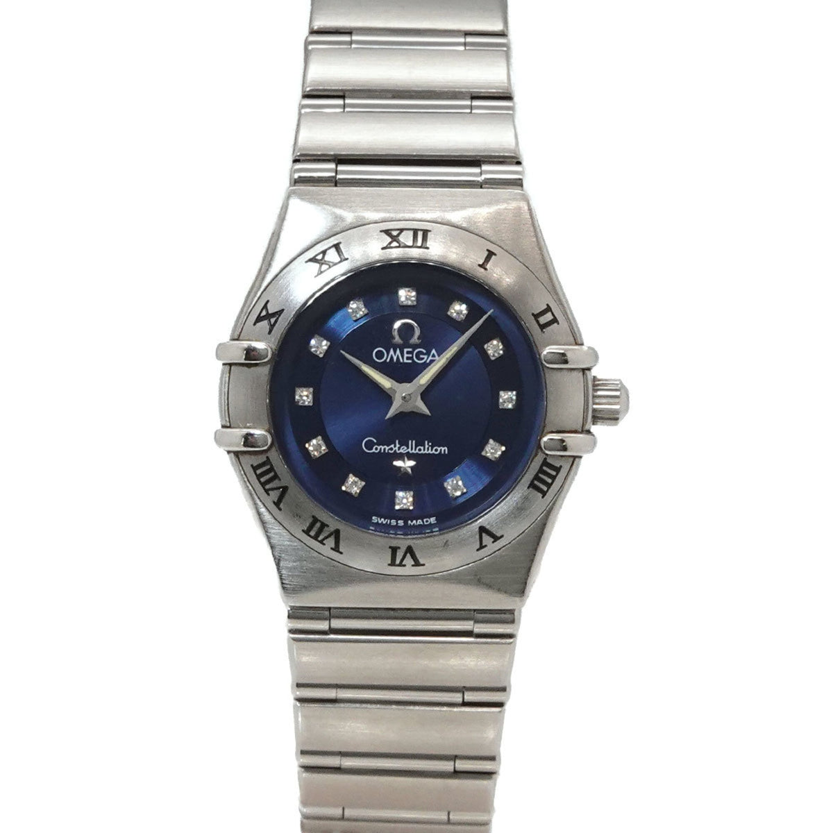 Omega Constellation Mini Cindy Crawford Limited Edition (1997 pieces) 1563 85 Ladies' Watch 12P Diamond Navy Quartz — Very Good