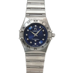 Omega Constellation Mini Cindy Crawford Limited Edition (1997 pieces) 1563 85 Ladies' Watch 12P Diamond Navy Quartz — Very Good