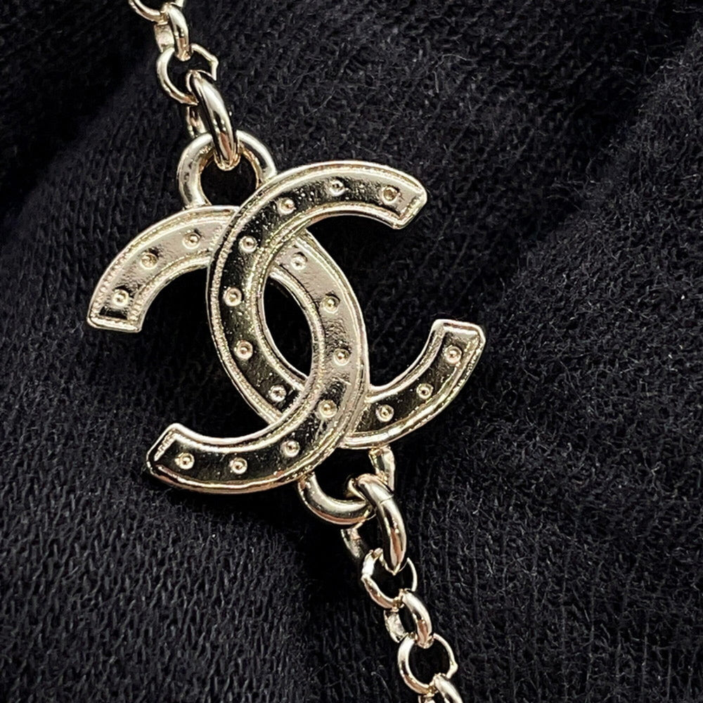 Chanel necklace, Coco Mark, faux pearl, CHANEL long Chanel, NECKLACE — Like New