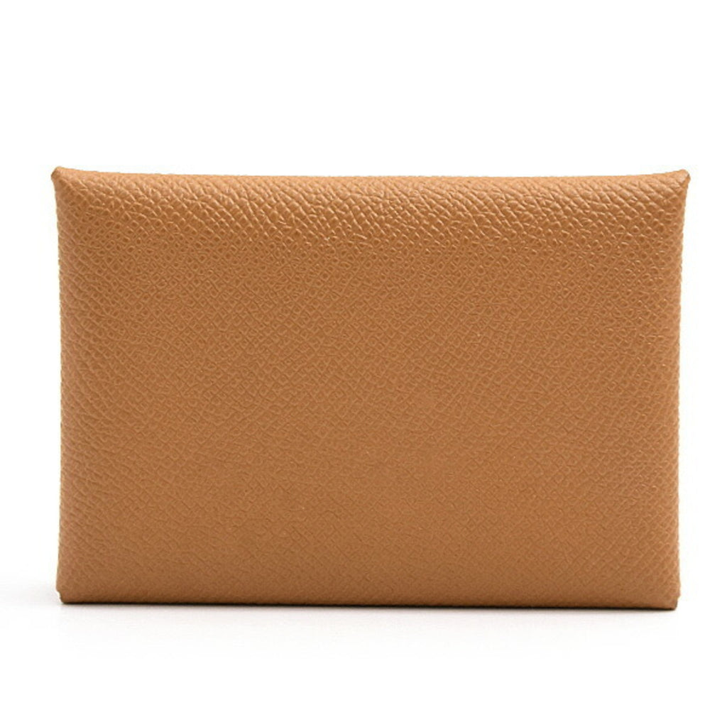 Hermes Hermès Calvi Duo Wallet for Men and Women, Card Case, Coin Double Engraved, Gold, Epsom Leather