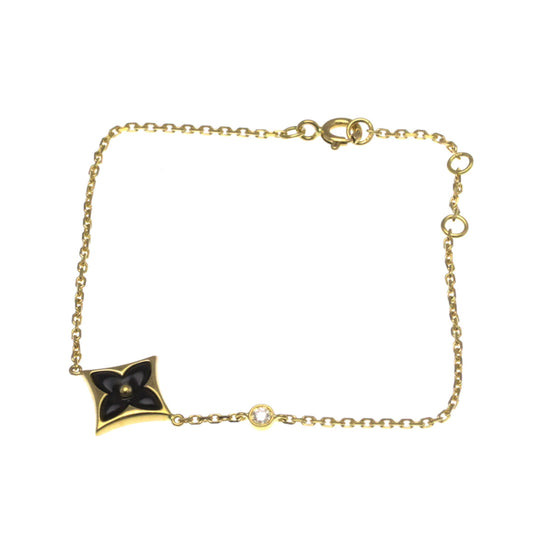 Louis Vuitton Bracelet Star Blossom Bracelet Yellow Gold (18K) Diamond,Onyx Charm Bracelet Onyx