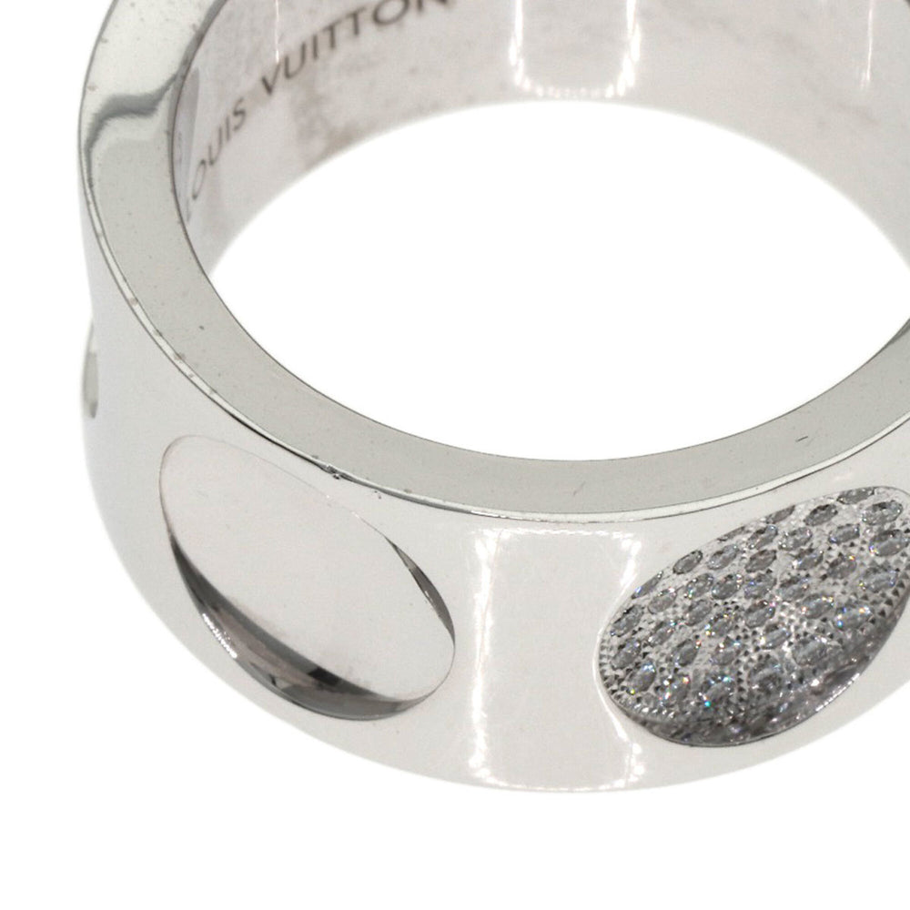 Louis Vuitton Grand Bague Empreinte Diamond Ring #53, 18K White Gold, Women's — Like New
