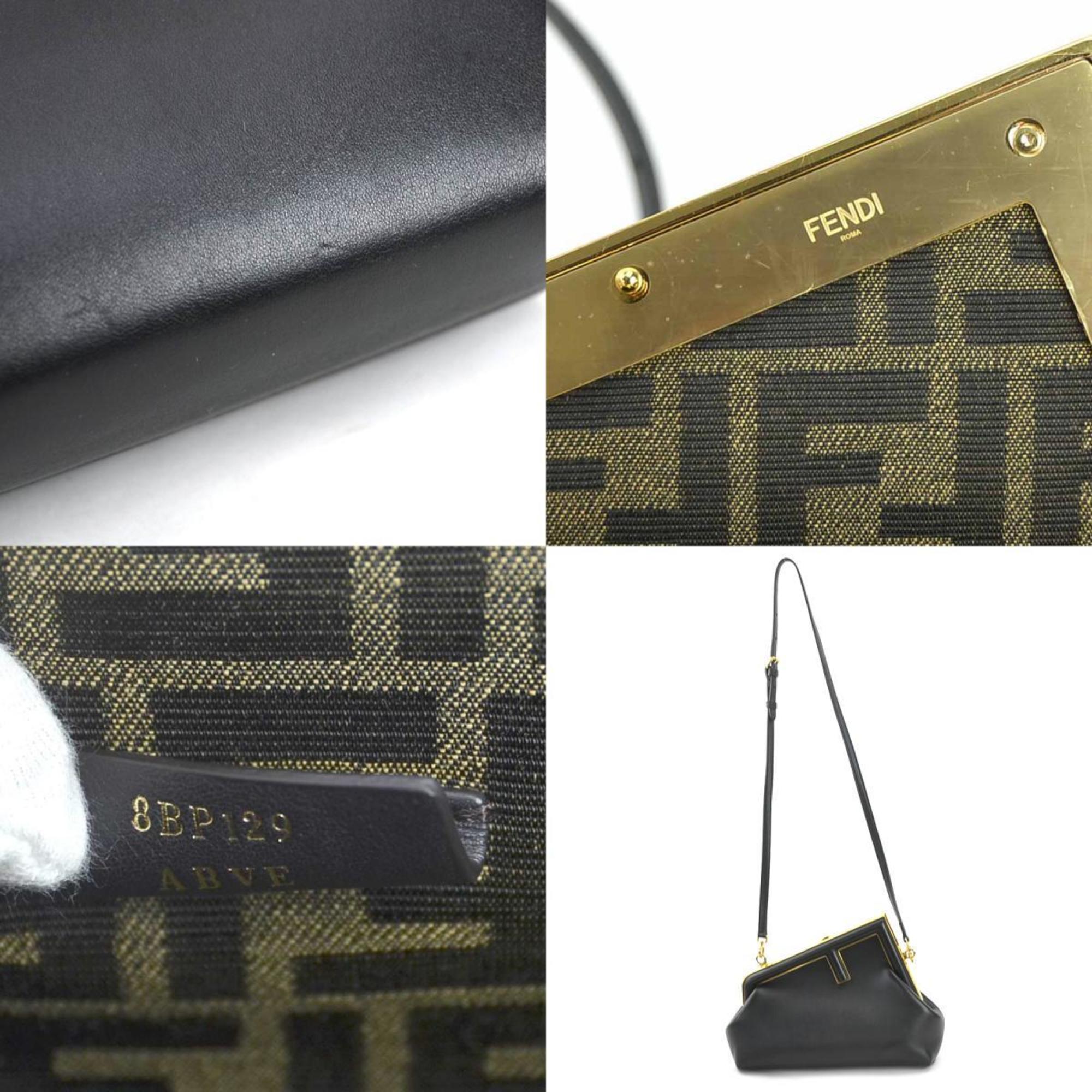 FENDI Shoulder Bag First Small Leather Black Women's 8BP129 ABVE a0533