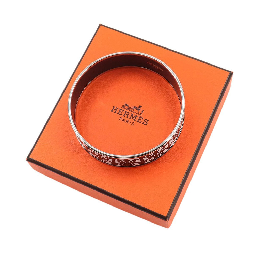 Hermes HERMES Email GM Bangle Bracelet Guadalquivir Black White Silver — New - Store Return
