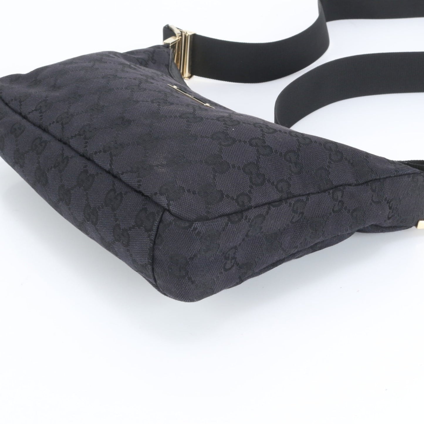 Gucci GG Canvas 019-0433 Leather Shoulder Bag Crossbody Black Women's