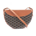 Goyard Hirondelle Shoulder Bag, Coated Canvas and Leather, Women's, Brown, Black, White, HIRONDPMLTY01CL03P