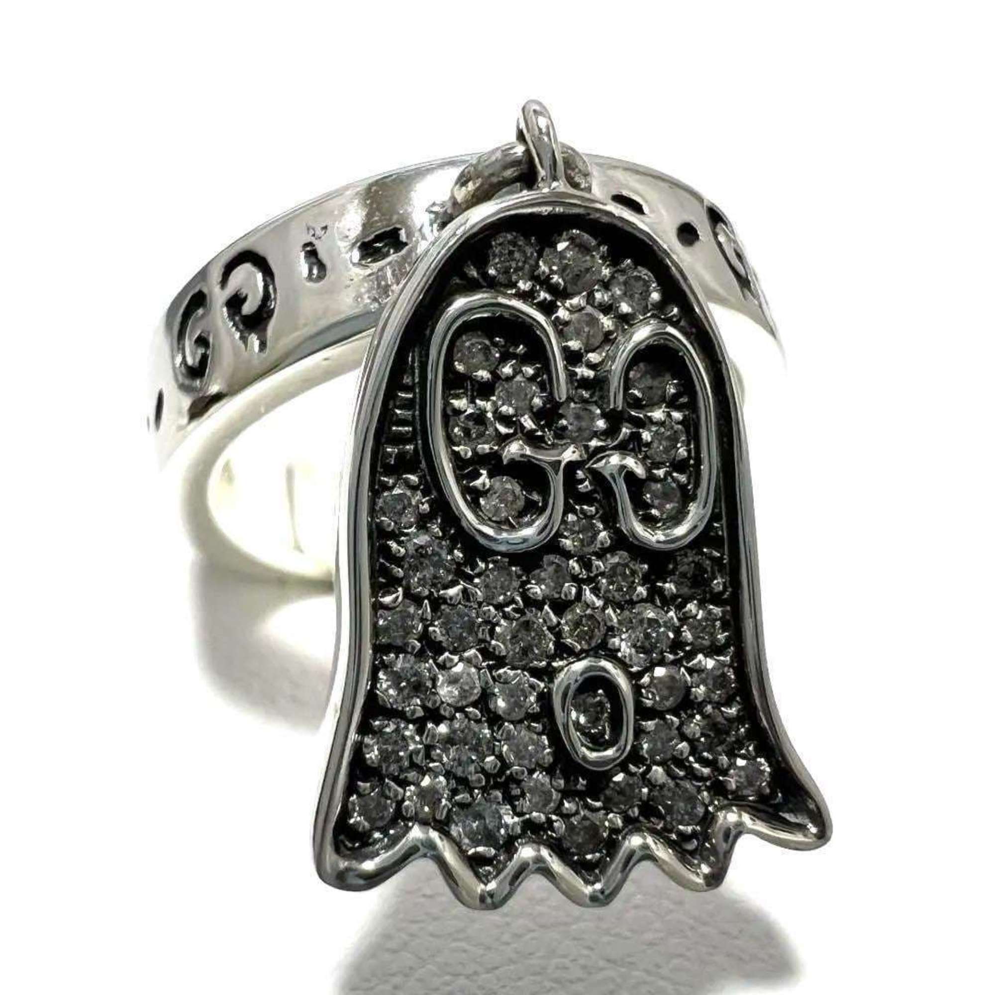 GUCCI Women's Ghost Pave Diamond Ring in Silver 925 — Like New
