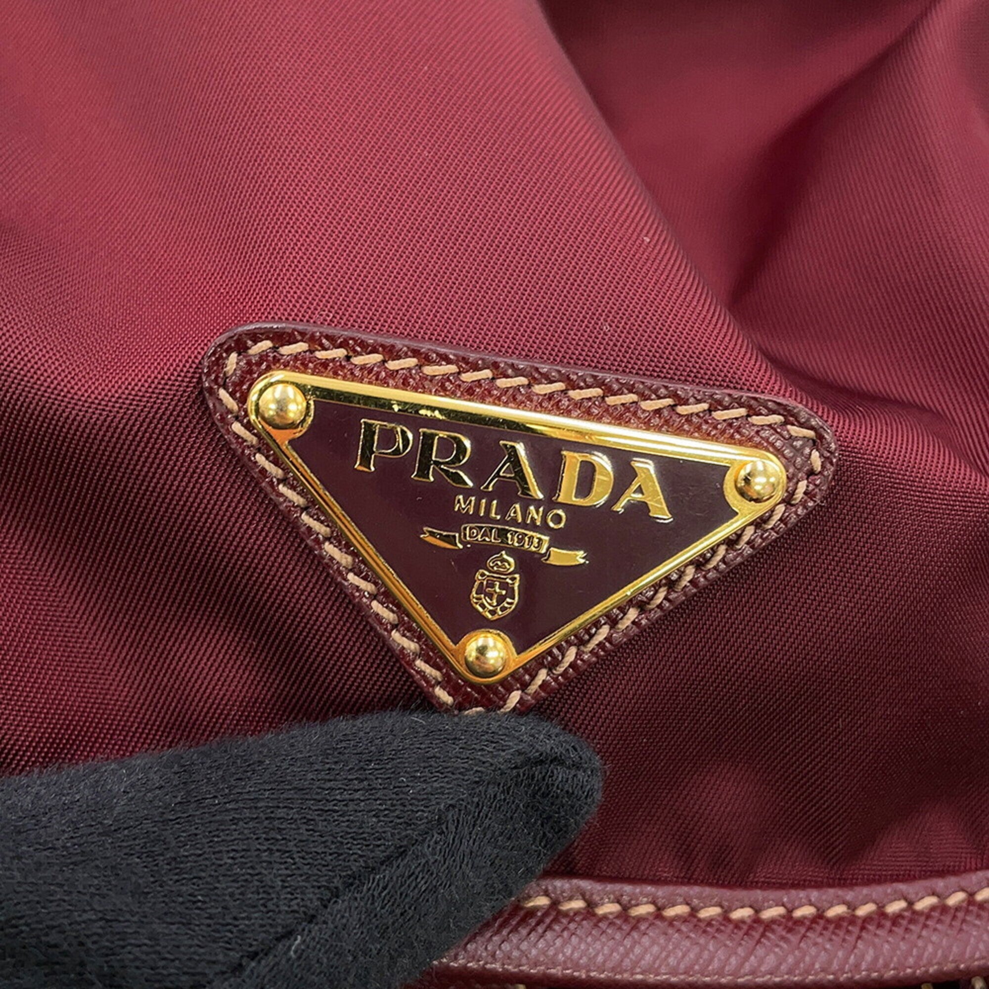 Prada Triangle Backpack, Nylon & Saffiano Leather, BZ0030, PRADA Handbag — Like New