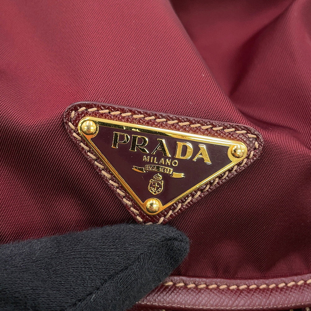 Prada Triangle Backpack, Nylon & Saffiano Leather, BZ0030, PRADA Handbag — Like New