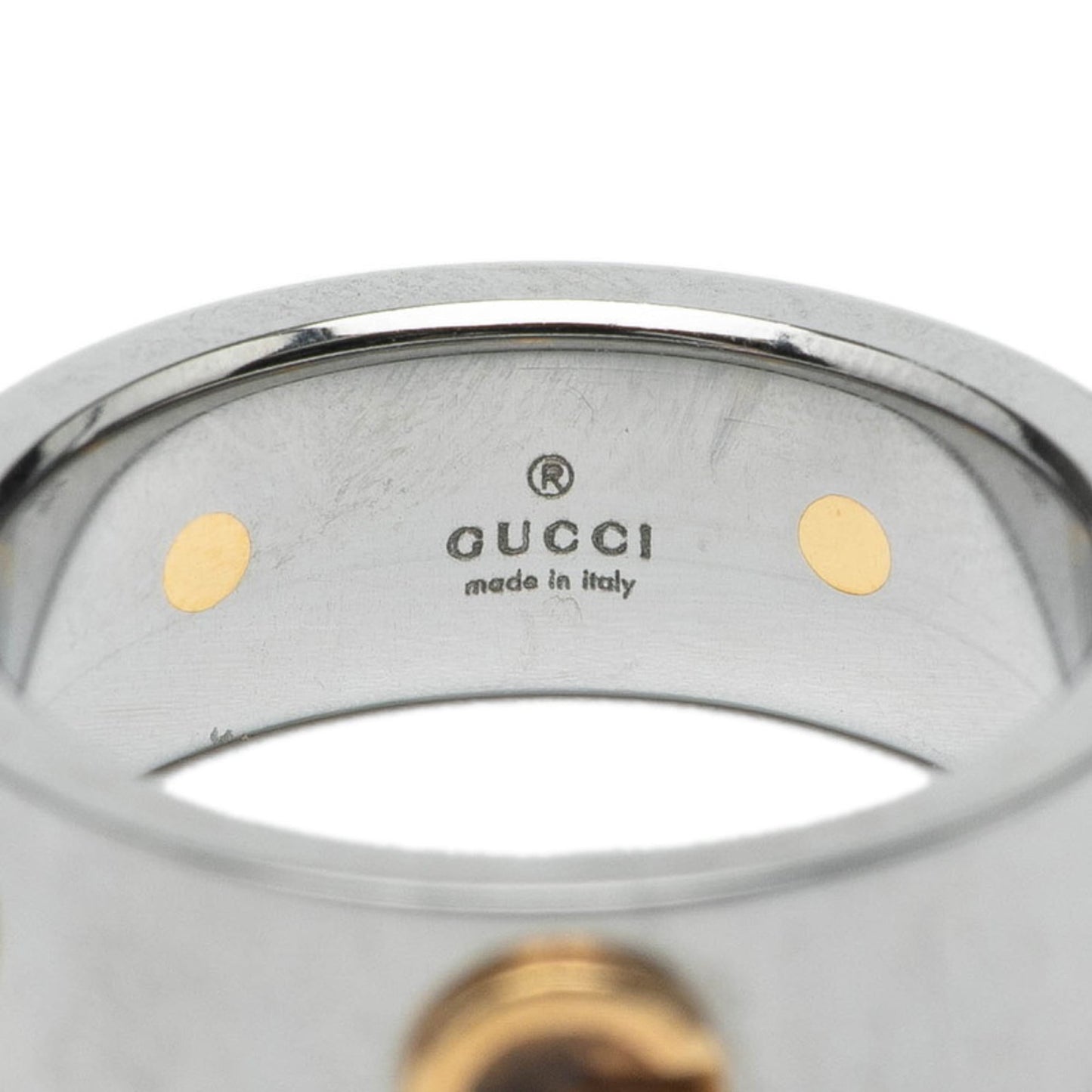 Gucci Combination Ring #13 Silver, Steel, and Yellow Gold for Women