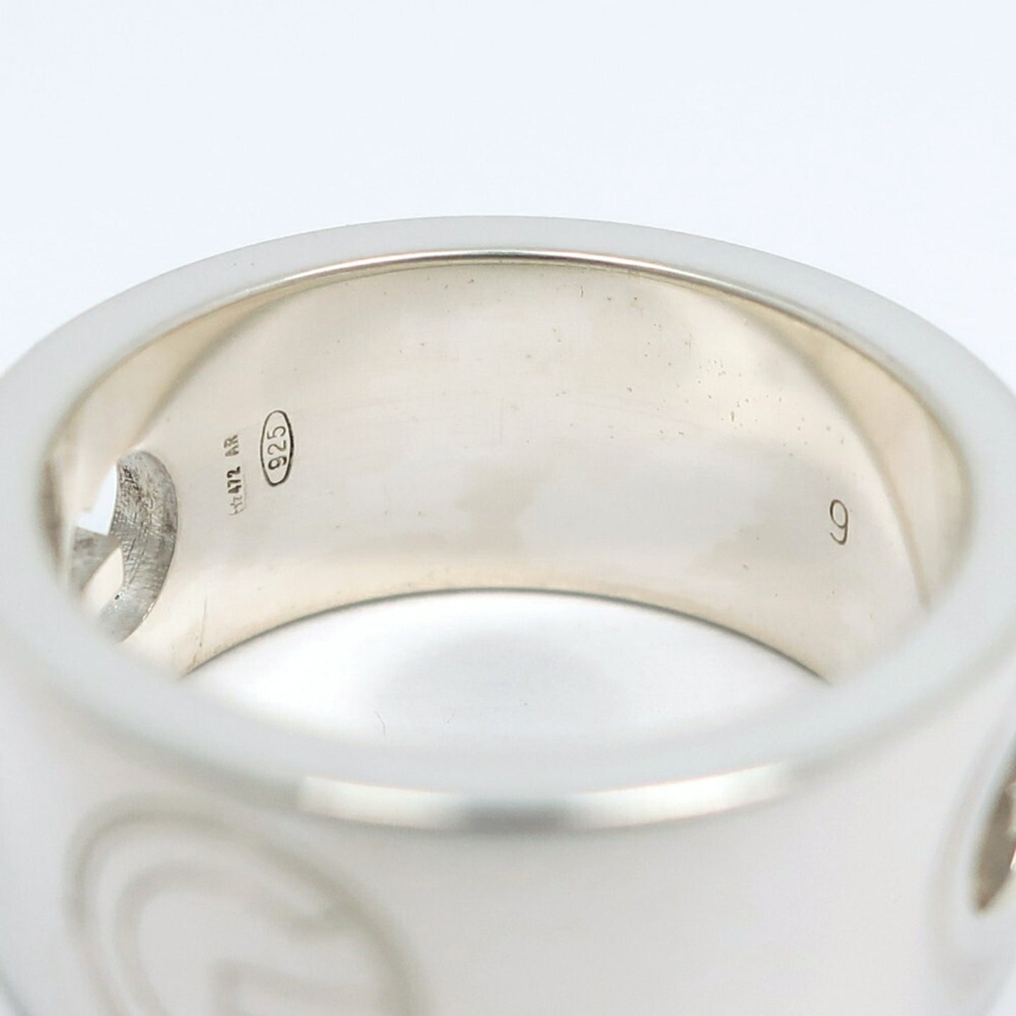 Gucci G 8.5 Ring, Sterling Silver, Approx. 7.7g, Logo, Women's