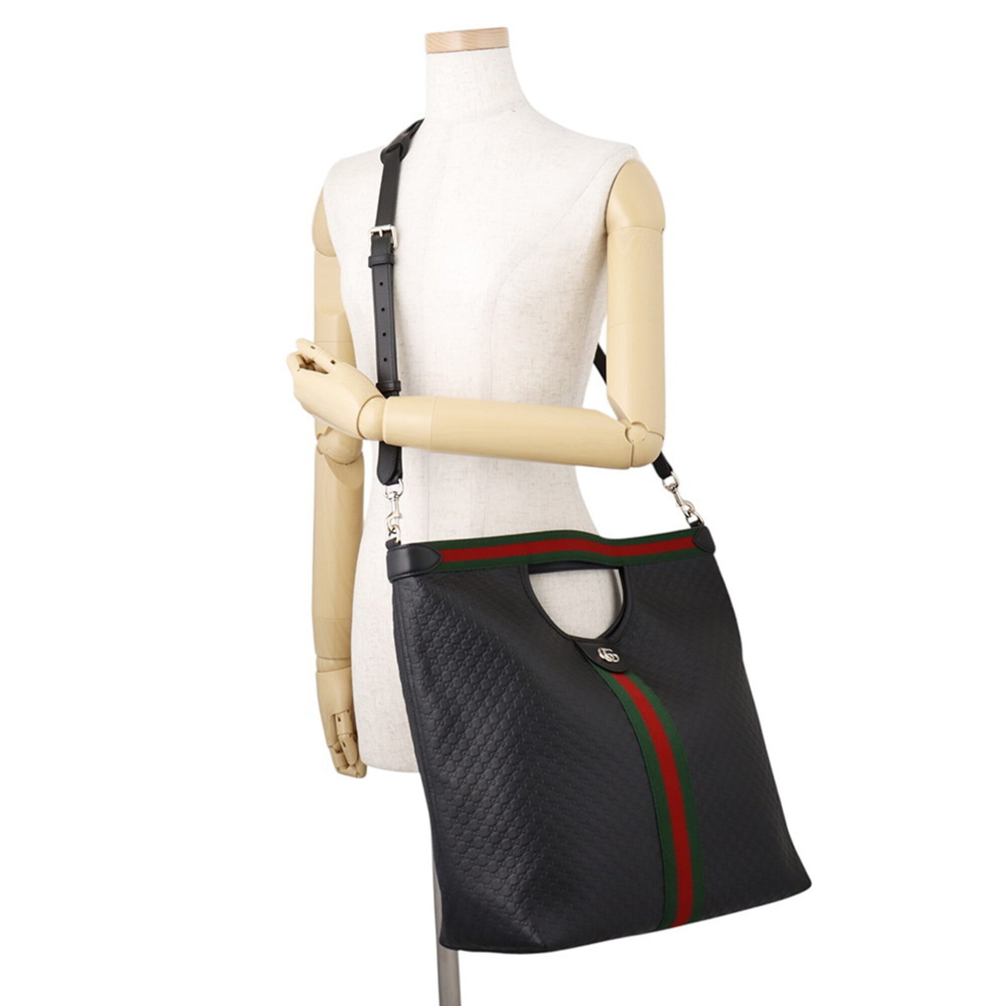 Gucci Ophidia Tote Bag, GG Embossed Leather, 865452, GUCCI Web Japan Limited Edition, Black, Handbag for Men — Like New