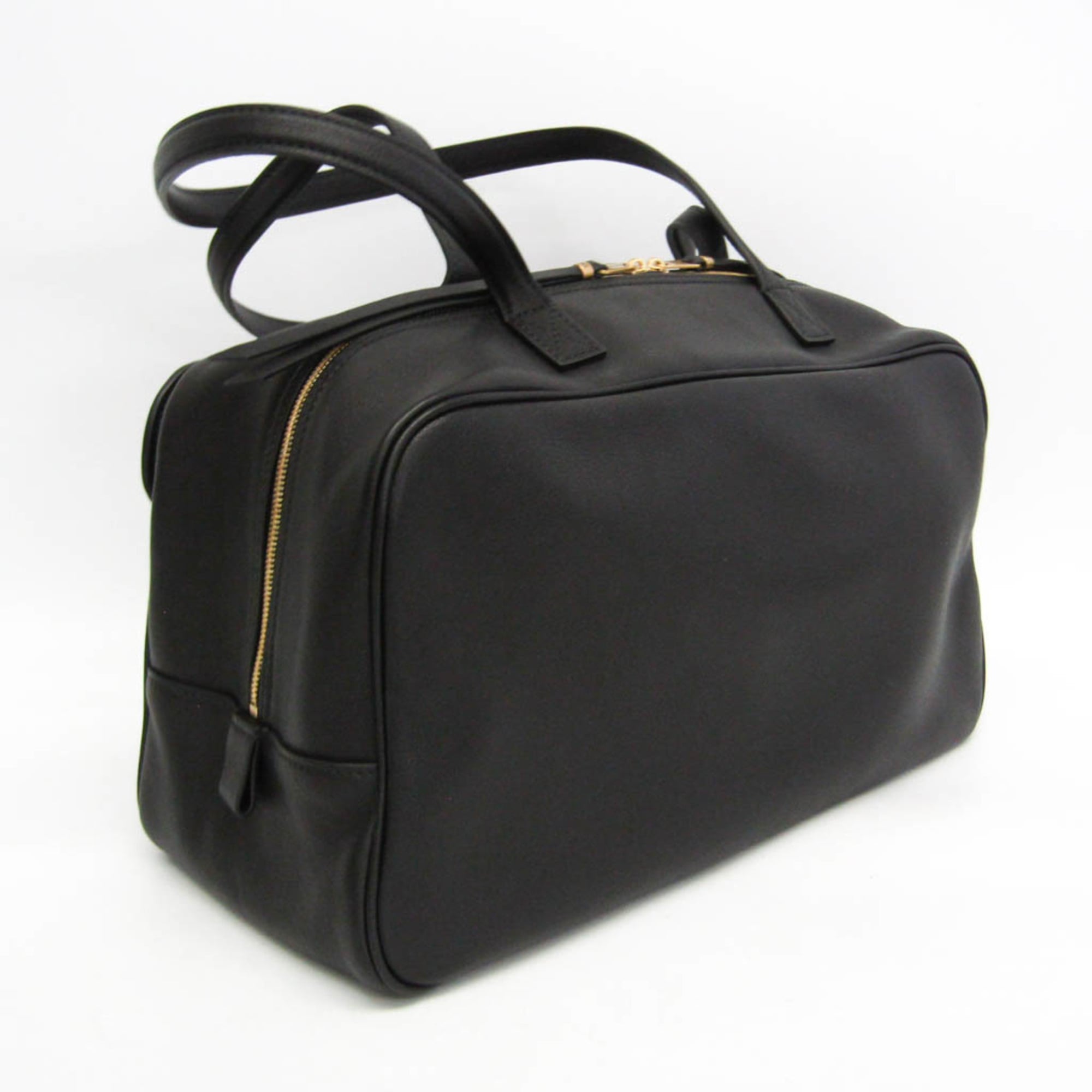 Balenciaga Carry Bowling Bag 826425 Women's Leather Handbag,Shoulder Bag Black — Like New